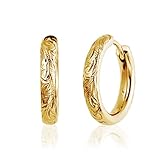 [Puente] フープピアス ハワイアンジュエリー メンズ レディース つけっぱなし 錆びない ピアス リングピアス リング フープ サージカルステンレス ステンレス 金属アレルギー対応 小ぶり 小さい 両耳セット 8.6mm ゴールド 金 金色