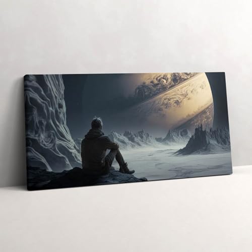 Image sur toile 140x70cm l'homme dans l'espace pour grand tableau mural