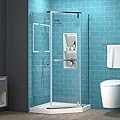 ES-DIY Corner Shower Enclosure 36 in. W x 72 in. H,Neo-Angle Frameless Shower Door in Chrome Finish,Pivot Shower Door with 1/4 in. Thick Tempered Clear Glass?Shower Base Not Included)