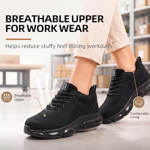 Image of Steel Toe Shoes for Women Safety Work Shoes Wear-Resistant for Warehouse