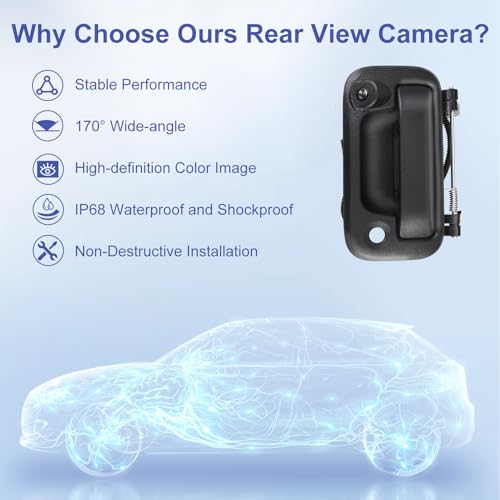 Image of Rear View Backup Camera with Tailgate Handle Fit for F150 2004-2014 F250 F350 F450 F550 Super Duty 2008-2018 Explorer Sport Trac 2007-2011 Mark LT 2006-2008 8L3Z-9943400-AC