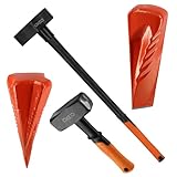 Kit fendeur de bûche Manuel Bois - 4 Outils - 2 Coins à Bois éclateur Acier forgé - 1 ...