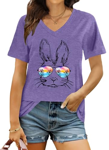Image of Ithalt Easter Shirts for Women He is Risen Tshirt Easter Christian T-Shirt Jesus Lover Short Sleeve Tops