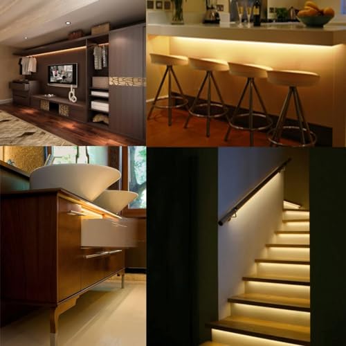 Image of 18x6mm LED Strip Lights 1Meter Aluminium Rectangular Conciled Profile Light Channels with Diffused Cover, End Caps and Mounting Clips Without LED Straight Linear (Pack of 1)