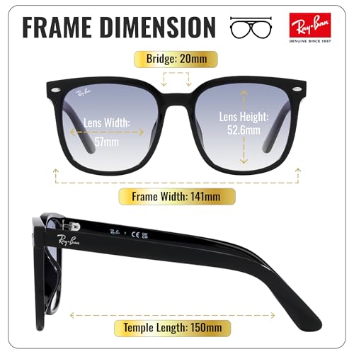 Image of Ray-Ban RB4401D Square Shaped Sunglasses for Men & Women with Official RAYBAN Eyewear Kit
