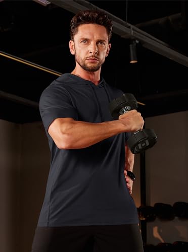 EKLENTSON Mens Short Sleeve Hoodies Workout Muscle Gym Hooded T-Shirts Cotton Athletic Lightweight Sweatshirt Pullover4