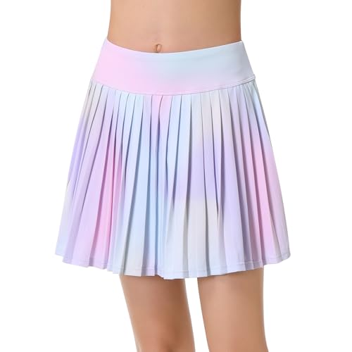 Girls Pleated Skirts with Shorts Elastic Girls Tennis Skirt with Pockets Athletic Golf Skirts Skort Casual4
