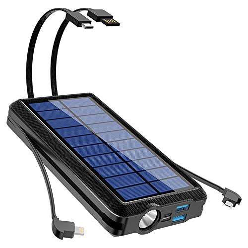 Solar Powerbank 20000mAh Tragbares Solar Ladegerät, Outdoor Externer AKKU Mit 2 USB Ports Für iPhone, Samsung, Android Und Tablet, Kamera Usw,