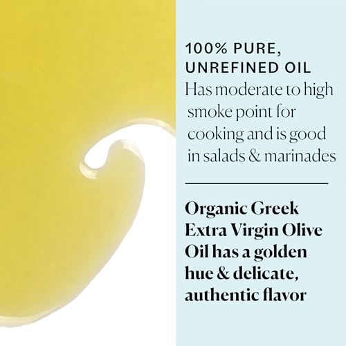 Sky Organics - Organic Extra Virgin Olive Oil, 16.9 fl oz - Cold Pressed & Unfiltered - Bright, Fresh, Authentic Flavor - Sourced from Farmers in Greece - 100% Pure - Kosher - Natural, Vegan, & Soy Free with ebook