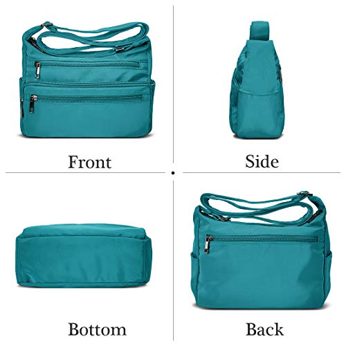 Image of VOLGANIK ROCK RFID Purses for Women Fabric Nylon Multi Pocket Crossbody Bag Ladies Travel Handbag