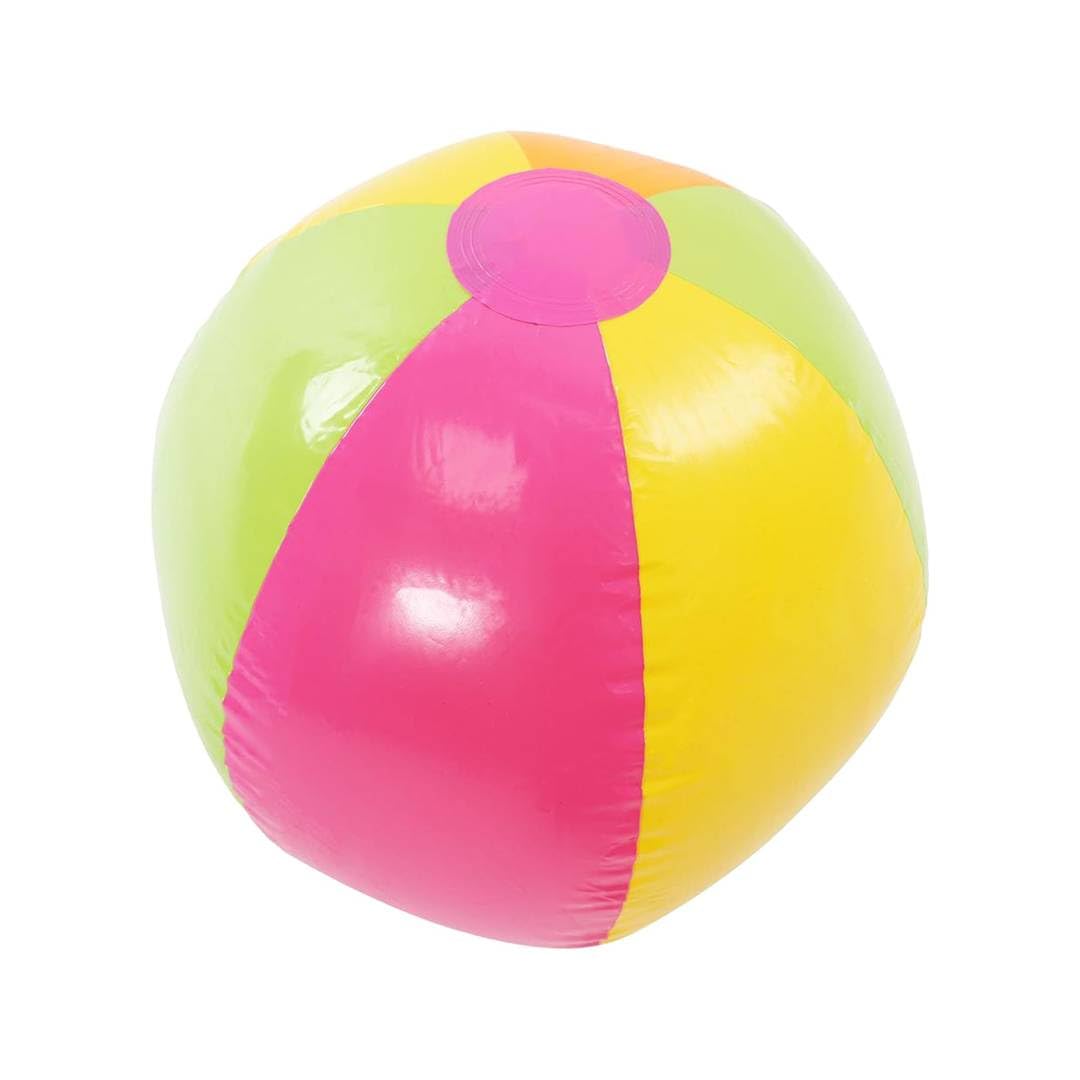 Adults 60cm Giant Inflatable Beach Ball - Pink Yellow Orange Green Multicoloured Beachball - Swimming Pool Party Hen Do Garden Beach Toy Fun Summer Activity
