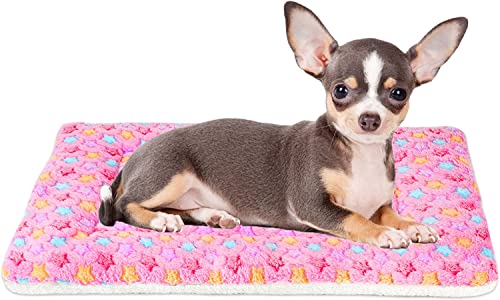 Mora Pets Ultra Soft Pet Bed Washable Dog Bed Crate Mat For Large Medium Small Dogs Reversible Fleece Dog Crate Kennel Pad Cat Pet Bed Liner 21 X 12 Inch Pink #TOP5
