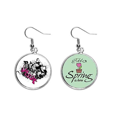 Pendientes de invierno con colgante de esqui ciudad antiolor y ligeros