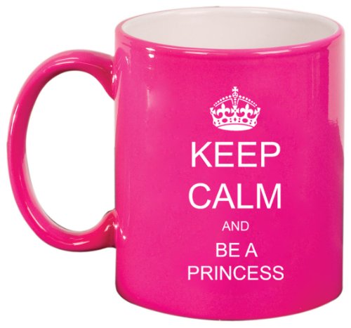 Taza de cerámica Keep Calm and Be A Princess rosa miniatura 1