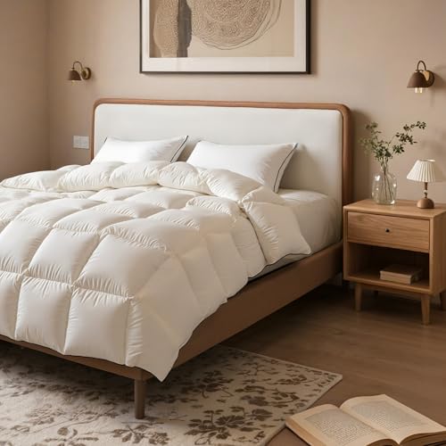 Fluffy Goose Feather Down Fiber Comforter Queen, Luxury Hotel Qui...