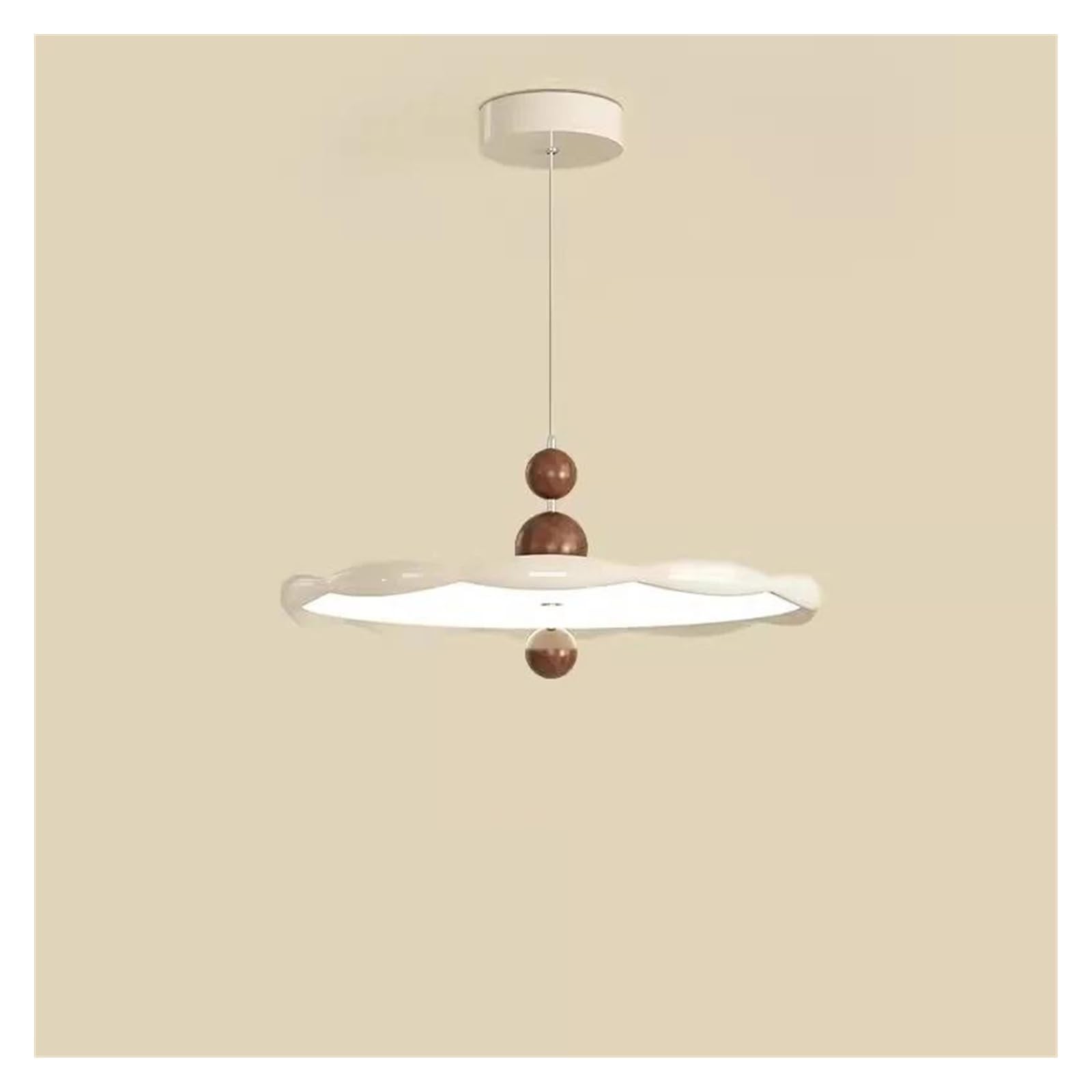 Éclairage suspendu de style crème blanc lustre haut de gamme design AD22.5CM