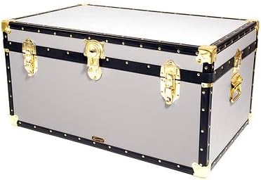 Original Mossman STORER Trunk Wood Storage Box Chest Steamer Case Furniture (White)