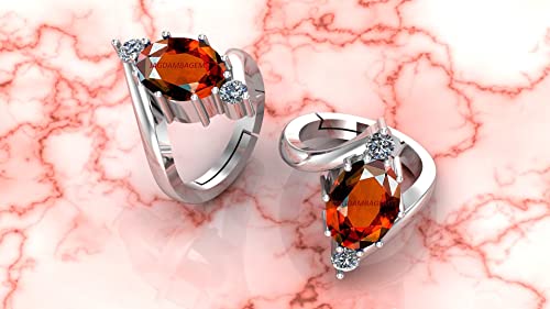 Bague hessonite naturelle réglable solution pour doigts sensibles taille small