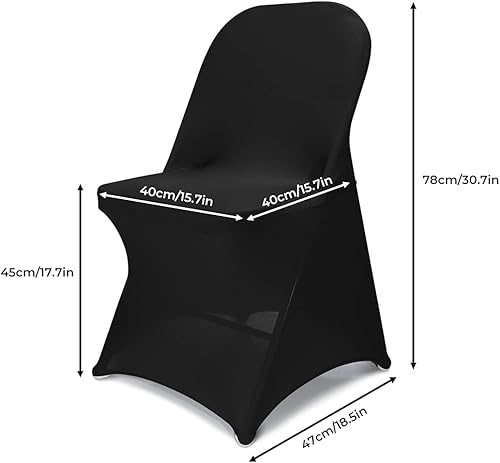 Vista 104 de Babenest Fundas plegables de elastano para sillas de Halloween, mejoradas, 10 unidades, universales, elásticas, lavables, protectores para bodas