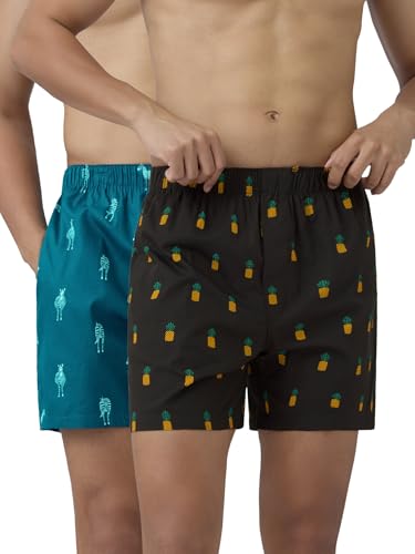 Image of XYXX Men's Remix Regular Fit Cotton Printed Boxer with Dual Pocket & No Marks Waistband (Pack of 2)
