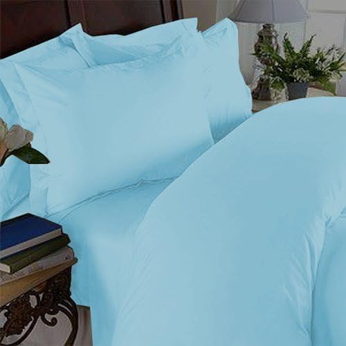 Elegant Comfort 1500 Thread Count Egyptian Quality Wrinkle & Fade Resistant 2pc Duvet Cover Set, Solid, Twin/Twin XL, Light Blue/Aqua