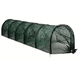 babominimer Invernadero de túnel de jardín de larga duración de 10 pies con marco de metal y ventilación con cordón para protección de plantas en jardines domésticos (verde tinta)