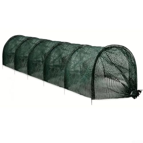 Shophubio Serra pieghevole da giardino a tunnel, 300 cm, portatile, con robusto telaio in metallo, rete di protezione per le verdure e copertura estiva per le colture (verde inchiostro)