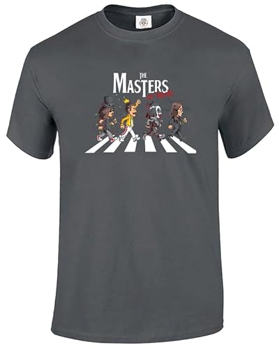 The Masters of Rock - Camiseta divertida para hombre, Camiseta gris con estampado blanco, 4XL