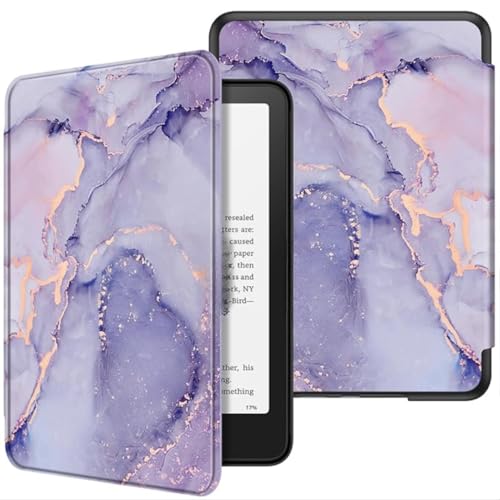 Image of ProElite Cover Case for Kindle Paperwhite 12th Gen 7 inch Case, Slim Smart Flip case Cover for Amazon Kindle Paperwhite 12th Generation 7 inch 2024, Marble Purple