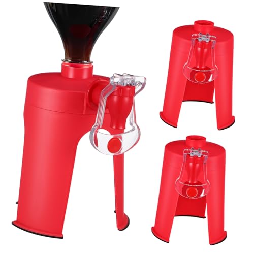 KICHOUSE Creative Soda Dispenser Machine Red Desktop Drink Dispenser with Faucet Easy to Use for Carbonated Beverages Food Grade for Home and Parties