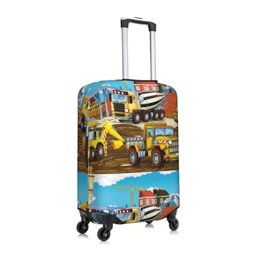 Construction Site Vehicles Luggage Cover Protector Anti-Scratch Washable Fits 18-32 Inch Luggage-X-Large3