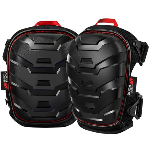 Freekyrock Professional Knee Pads For Men Women, Gardening Knee Pads Construction For Work With Heavy Duty Cap And Durable Straps, Adult Soft Knee Pads With Red Sturdy Stitching, Safety cover