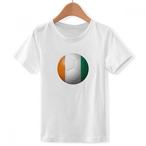 T-Shirt Foot Côte d'Ivoire Blanc Garçon XXXL DIYthinker