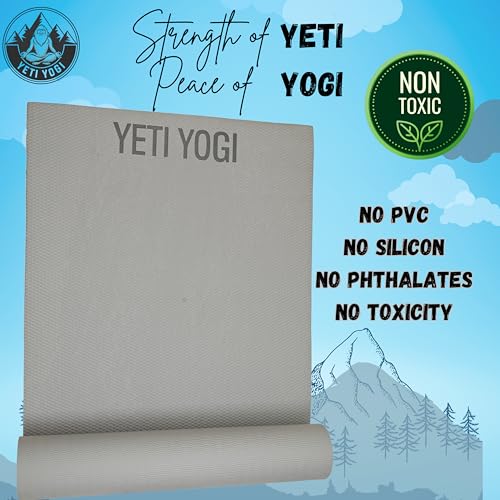 Image of Eva Yoga Mat for Exercise, Anti-Slip Workout Mat for Unisex, Durable & Comfortable Yoga Mats for Home, Gym, and Pilates (Grey, 6mm)