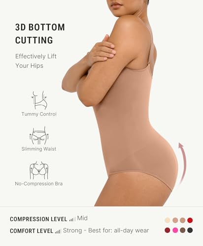 Image of FeelinGirl Shapewear Bodysuit Tummy Control Body Shaper for Women