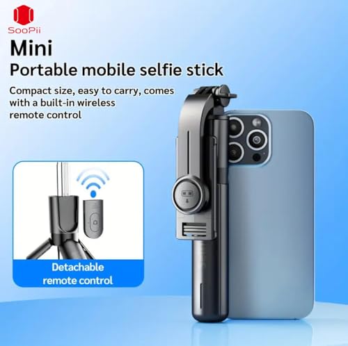 Image of 3-in-1 Selfie Stick Tripod 360 Rotation, 100 Cm Extendable Portable Phone Holder Stand with Detachable Bluetooth Wireless Remote for Vlogging, Photography, iPhone, Android
