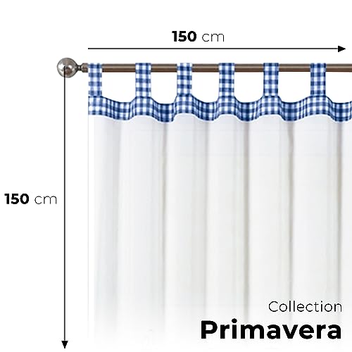 Miniatura 2 de Bod Home, 2 Piezas, Cortinas Blancas Translúcidas Con Trabillas. Cortinas Para Cocina, Diseños De Frutas Y Tazas Con Acabado De Color. Cortina Media Altura Hecha De Poliéster, 150x150cm Anchoxalto