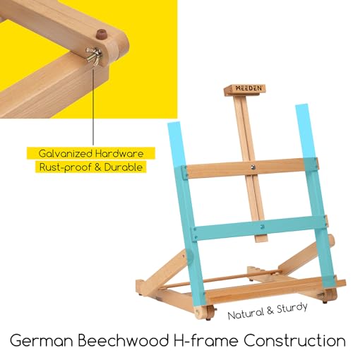 MEEDEN Heavy-Duty H-Frame Tabletop Easel: Adjustable Studio Desktop Easel for Painting- Portable Beechwood Art Easel Stand for Artist - Hold Canvas up to 20" High by MEEDEN - Image 5