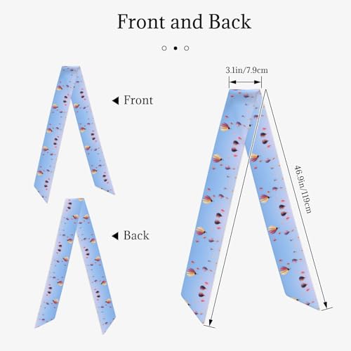 hot air balloon Patterned women's long scarf, (46.9 x 3.1 inches), fashionable and versatile, enhances the overall shape,2