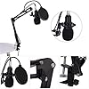 Condenser Microphone Kit,BM-800 Mic Set USB Streaming Podcast PC Studio with Adjustable Mic Suspension Scissor Arm Metal Shock Mount and 2Layer Pop Filter for Studio Recording Broadcasting Skype Black #1