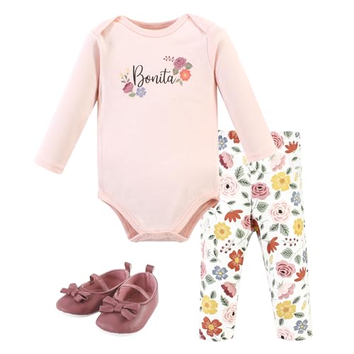 Image of Hudson Baby Unisex Baby Cotton Bodysuit, Pant and Shoe Set