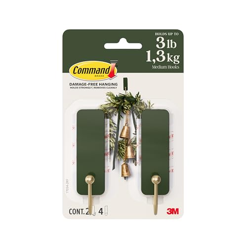 Crochets muraux Command vert romarin pour une suspension sans dommages ni outils