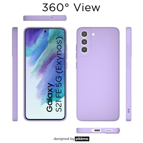 Image of Outlouders Back Cover for Samsung Galaxy S21 FE 5G | Camera Protection | Durable Soft Matte Silicone Bumper Case (Purple)