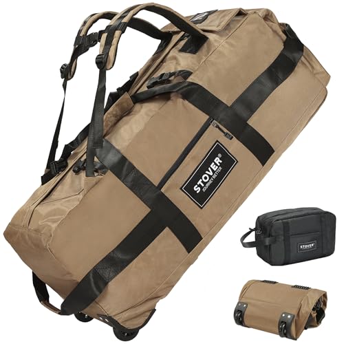 STOVER 80L Rolling Duffel Bag with Wheels and Toiletry Bag