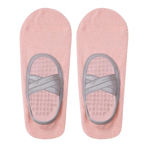 Image of Mint & Oak Pilates Socks with Grips for Women, Ankle Length Non-Slip Yoga Socks, Cotton Ideal For Yoga, Pilates, Gym, Workout, Cute Women's Gift