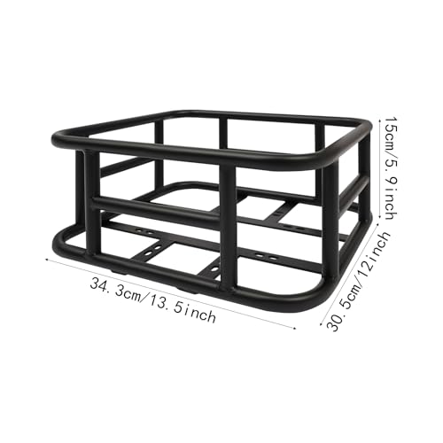 Donened - Fahrradkorb, Fahrrad Gepäckträger Korb, Hinten Fahrradkorb, für Meisten Fahrräder mit Gepäckträger, Schwarz (34.3x30.5x15cm)