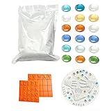 Piedra Pisable con Huella de Mano - Kit Completo De Manualidades Con 26 Sellos Y Piedras De Colores | Piedra De Paso Con Huella Para Jardín | Para Decoración De Exterior: Patio, Jardín, , Balcón, Césp