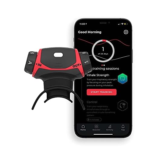Airofit Dispositivo de Ejercicio respiratorio Pro + aplicación de Entrenador de respiración Virtual Entrenador Muscular para Mejorar la Capacidad pulmonar el Rendimiento físico y el Bienestar General