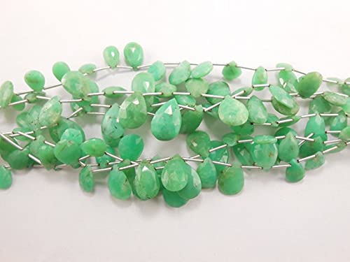 Perles chrysoprase verte briolette poire facettée 7x11mm 10x16mm fil gemmes naturelles LKBEADS