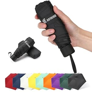 GAOYAING Travel Umbrella Mini Umbrellas for Rain Sun&Rain Lightweight Small UV Sun Umbrella Compact Suit for Pocket with Case (Non-Automatic)